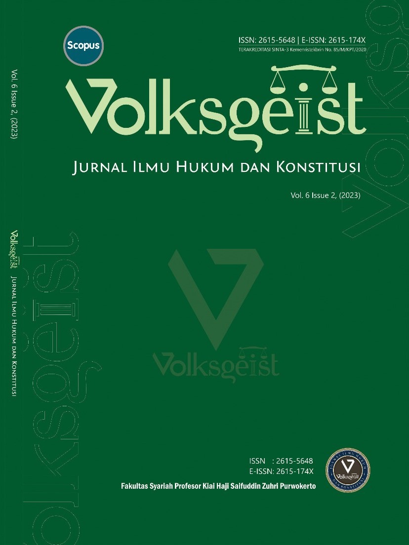                     View Vol. 6 Issue 2 (2023) Volksgeist: Jurnal Ilmu Hukum Dan Konstitusi
                