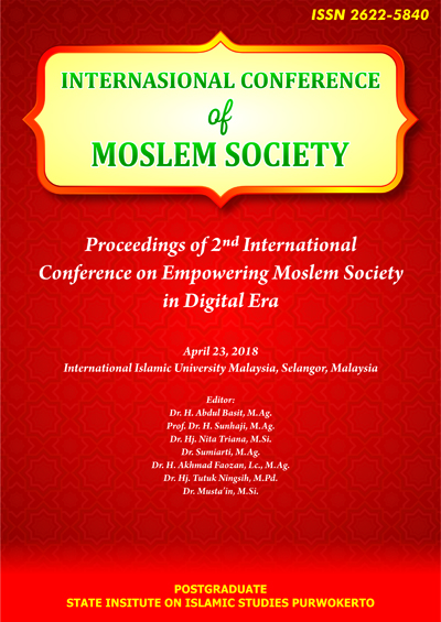                     View Vol. 2 (2018): Proceeding on 2nd International Conference on Empowering Moslem Society in Digital Era
                