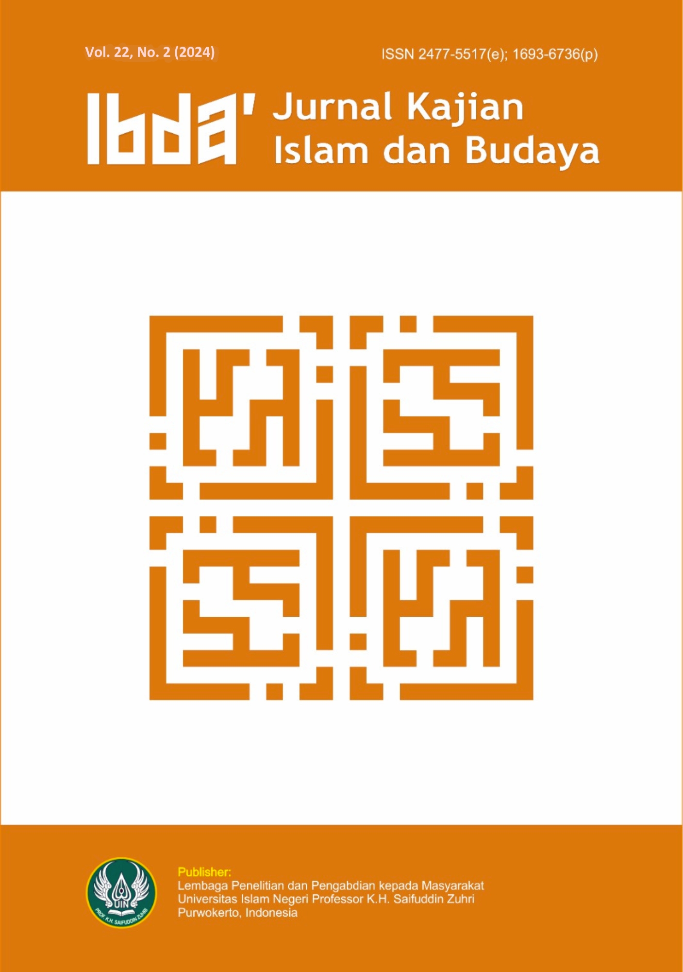 					View Vol. 22 No. 2 (2024): IBDA': Jurnal Kajian Islam dan Budaya
				